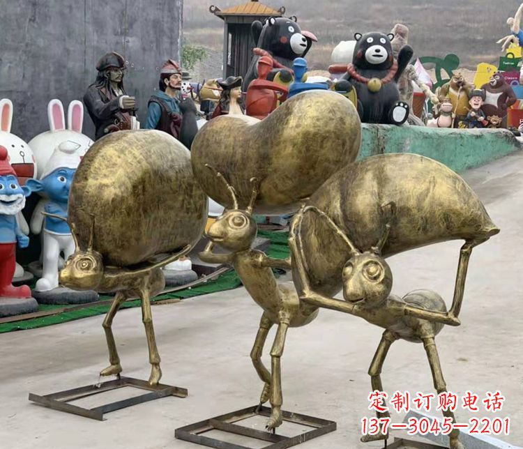 厦门铜雕蚂蚁搬家雕塑