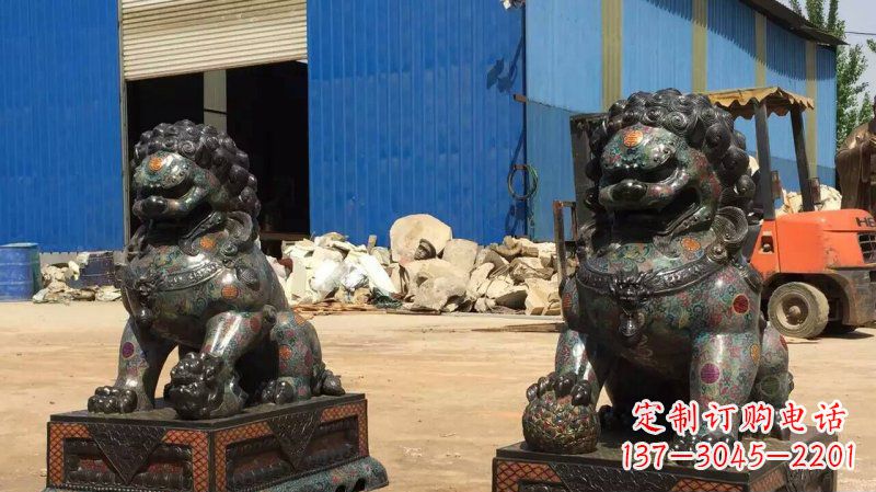 厦门铜雕企业招财狮子雕塑摆件