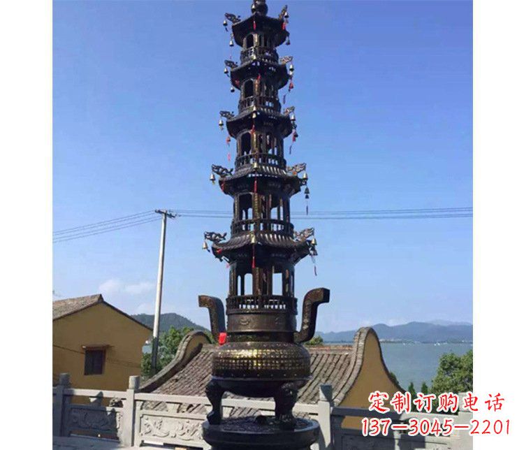 厦门铜雕寺庙大型多层香炉