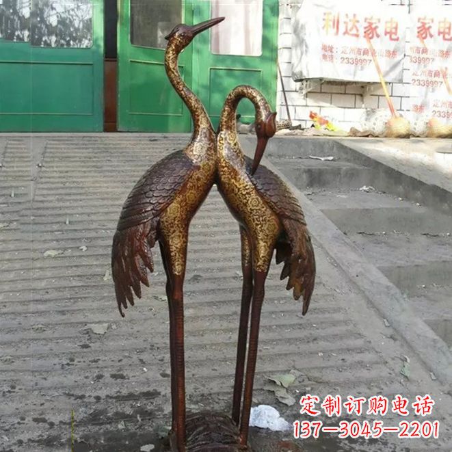 厦门铜雕仙鹤夫妻