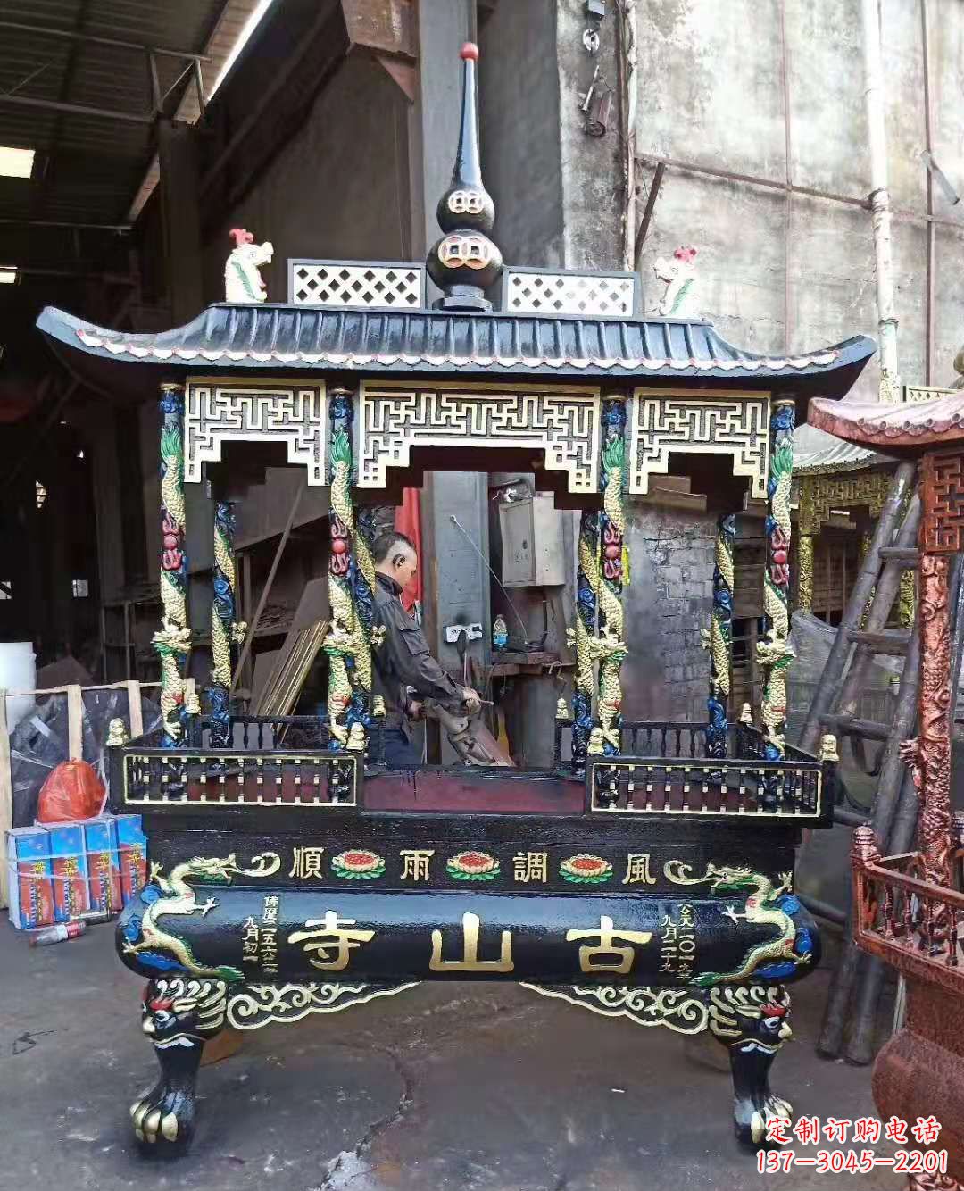 厦门铜雕香炉寺庙景观雕塑