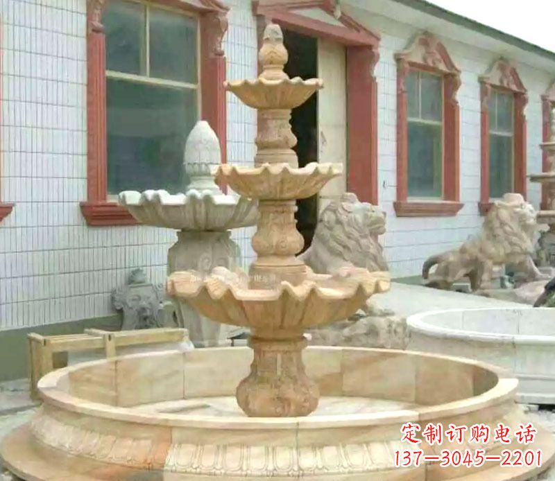 厦门晚霞红大型喷泉石雕 (3)