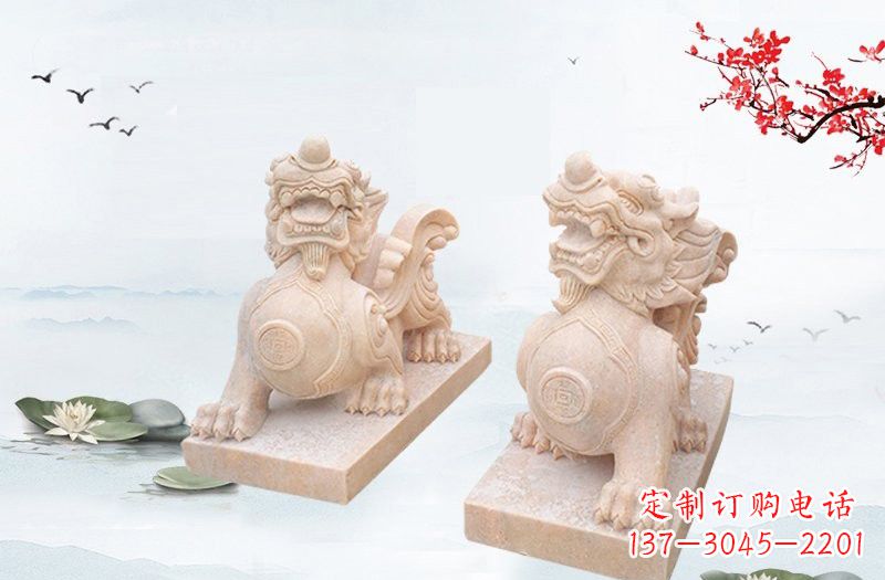 厦门晚霞红貔貅雕塑 (2)