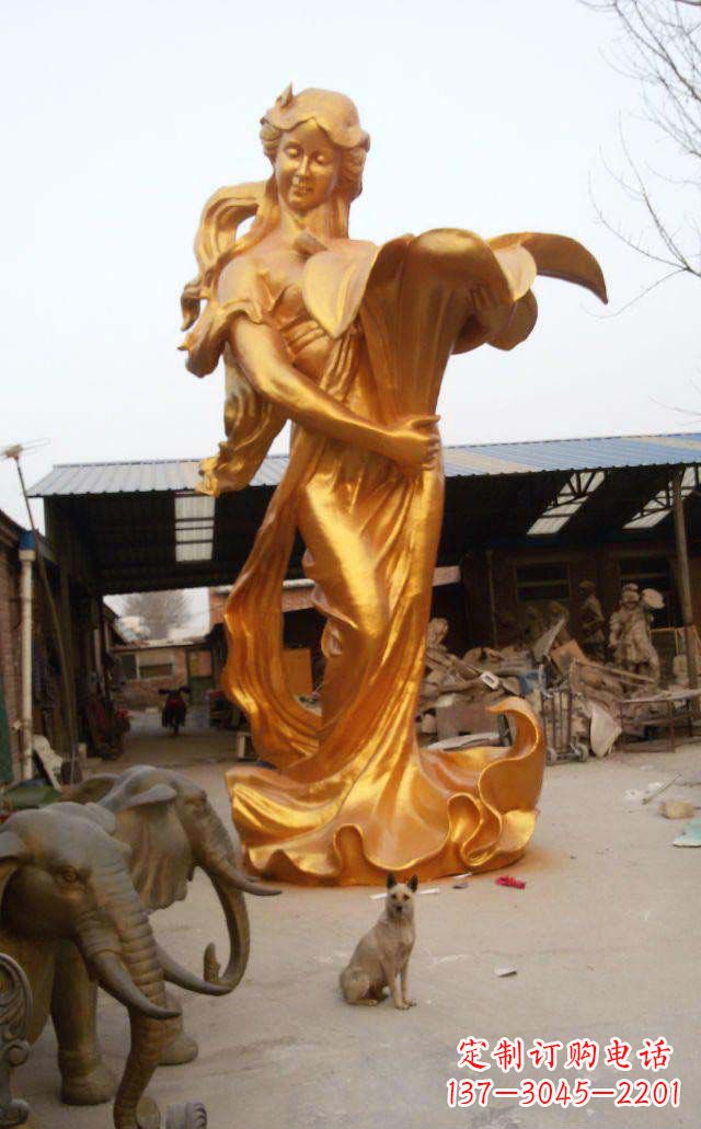 厦门西方美女人物铜雕
