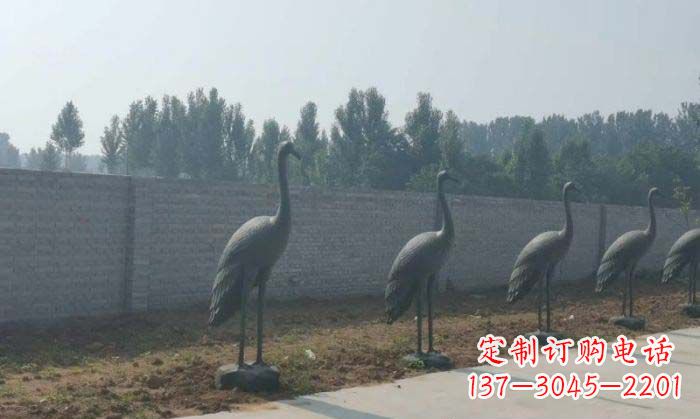厦门仙鹤抽象铜雕 (2)