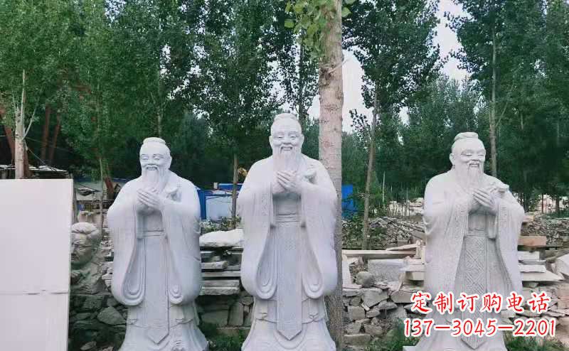 厦门校园古代名人伟人孔子石雕