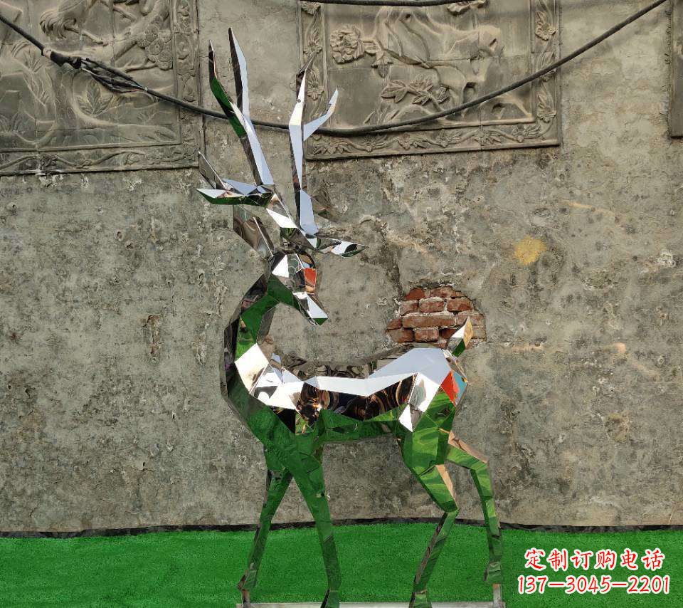 厦门园林不锈钢抽象小鹿雕塑