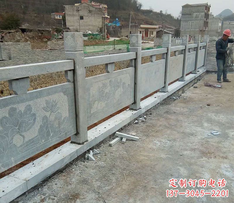 厦门园林仿古石栏板景观石雕 (5)