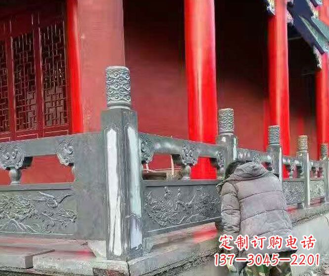 厦门园林仿古石栏板景观石雕 (9)