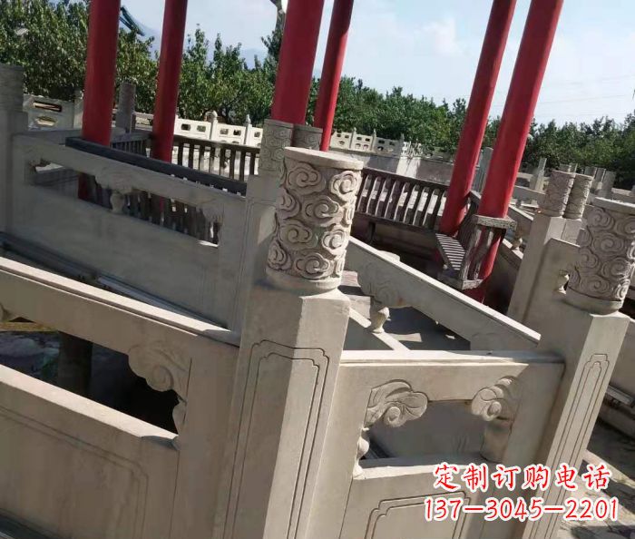 厦门园林景观大理石桥栏板石雕 (3)