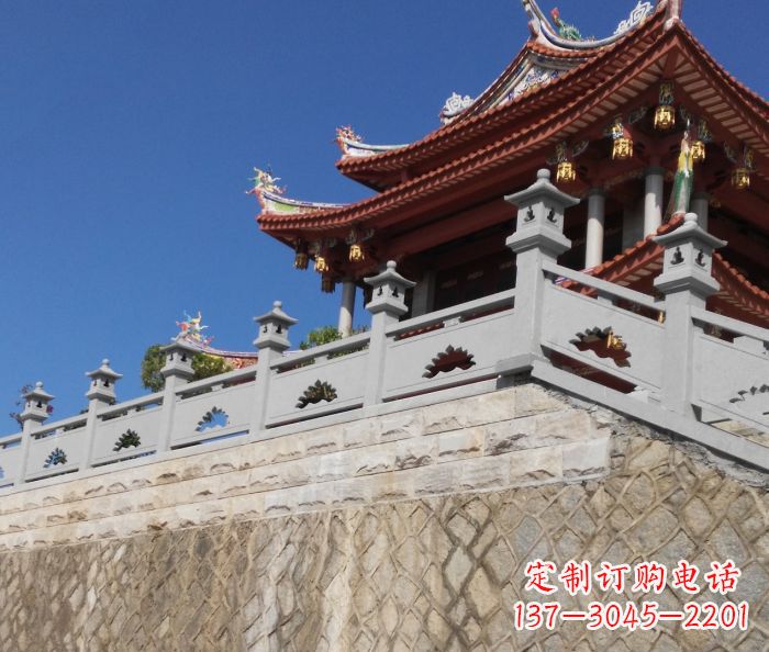 厦门园林景观大理石镂空莲花石栏板