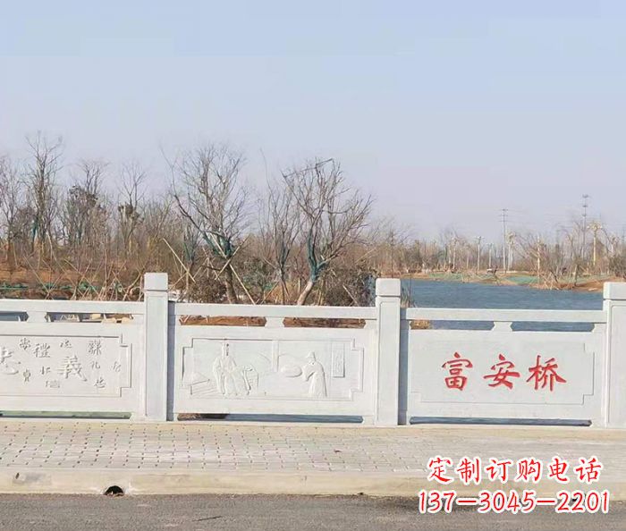 厦门园林景观大理石桥栏板石雕 (4)