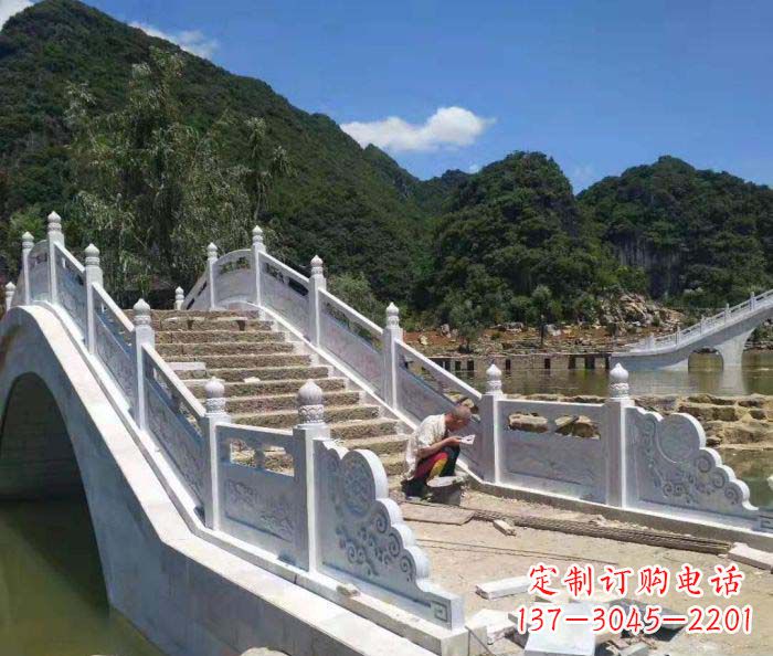 厦门园林景观大理石桥栏板石雕_1