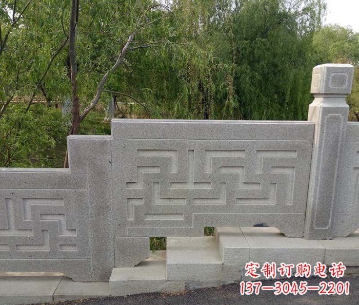 厦门园林景观大理石桥栏板石雕 (7)
