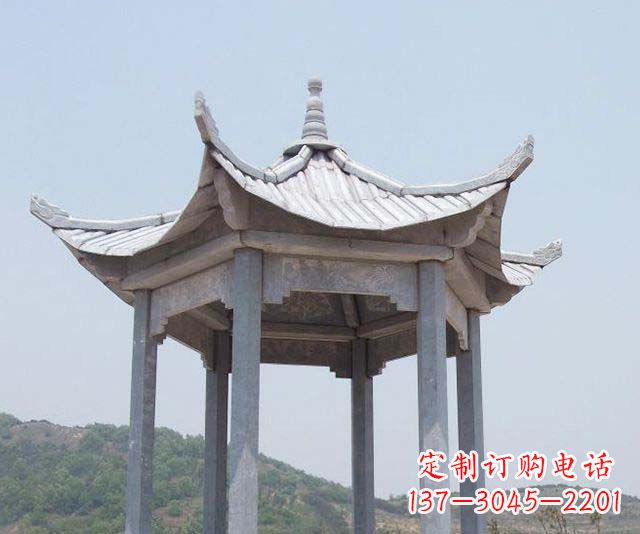 厦门园林景观单层石雕凉亭 (2)