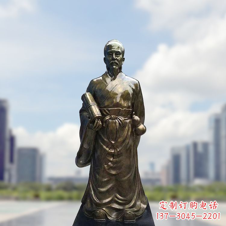 厦门张仲景仿铜玻璃钢雕塑