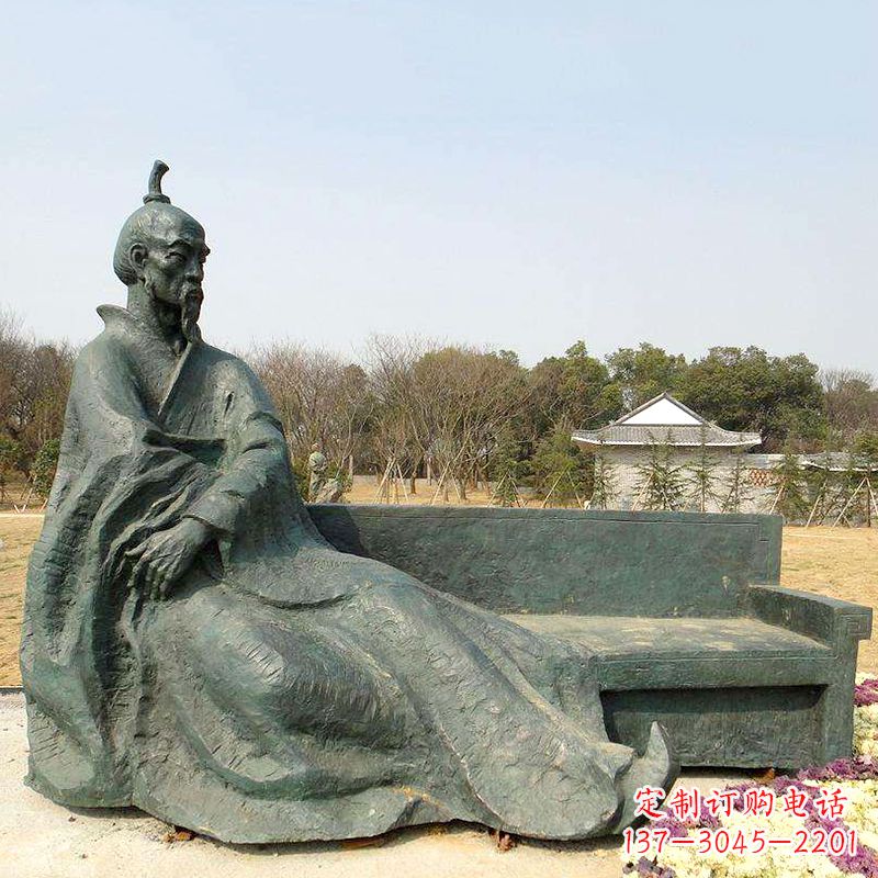 厦门中国明末清初知名画家八大山人(朱耷)雕塑塑像-公园历史名人铜雕像