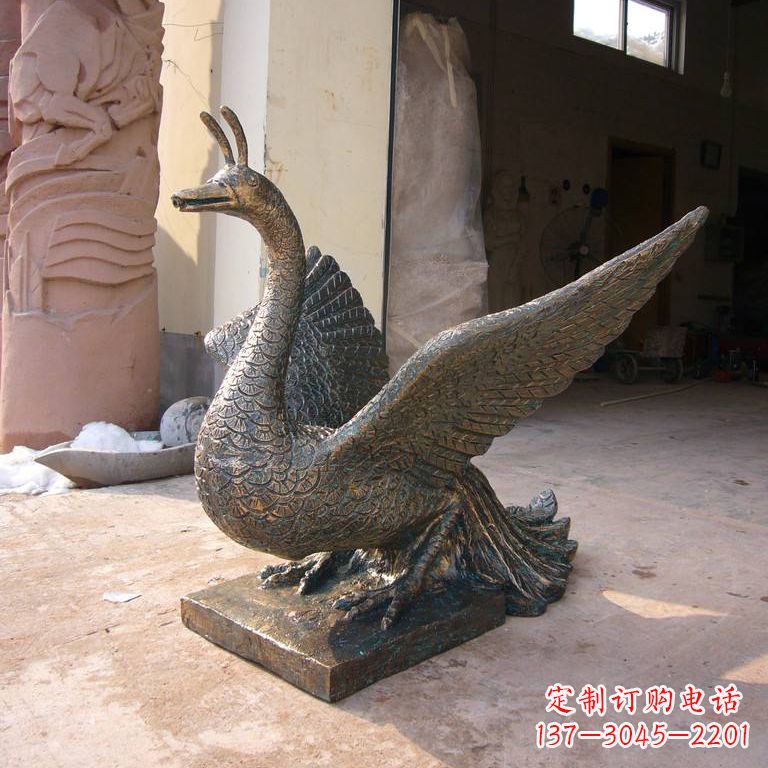 厦门铸铜天之四灵朱雀雕塑摆件