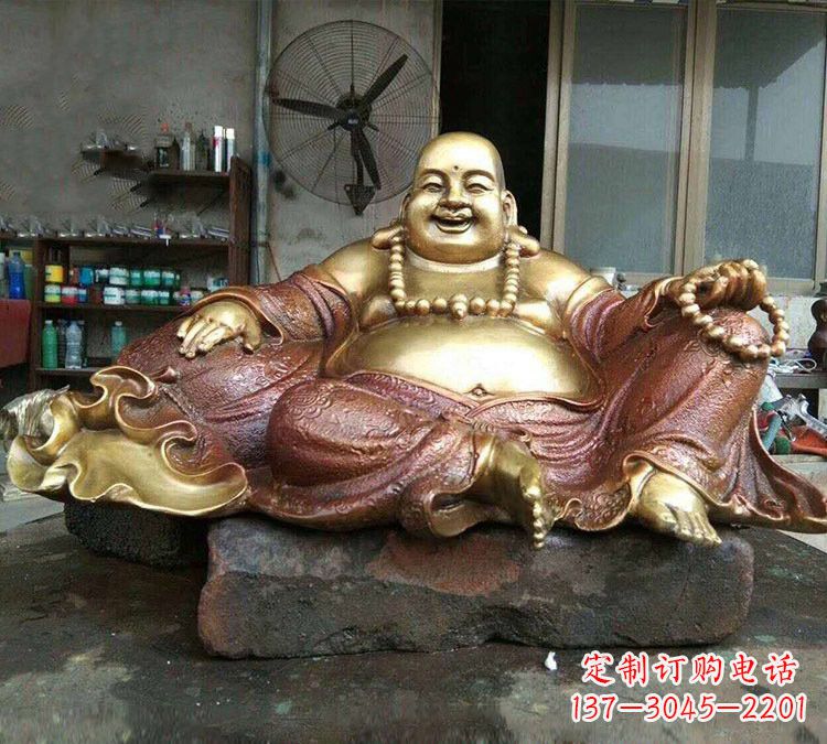 厦门宗教供奉坐式弥勒佛铜雕