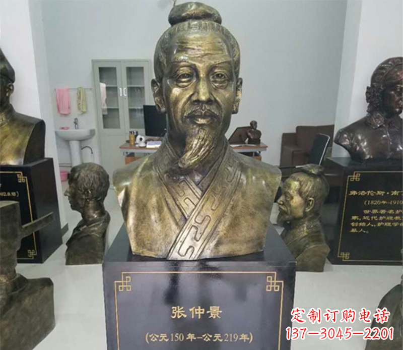 厦门张仲景半身像铜雕